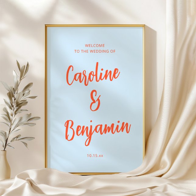 Póster Nombres con Letra Script Naranja Azul Suave Letrer (Subido por el creador)