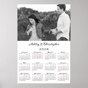 Póster Nombres de Fotos de Pareja Elegante Calendario 202