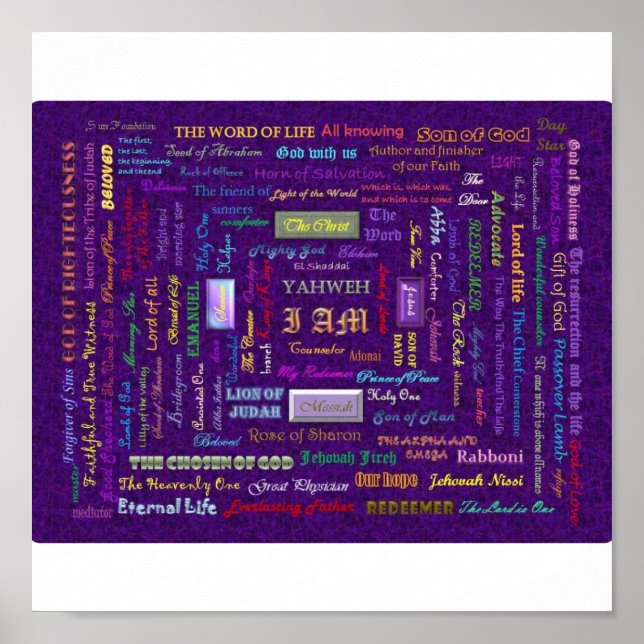 Póster nombres de la letra de Dios (Frente)