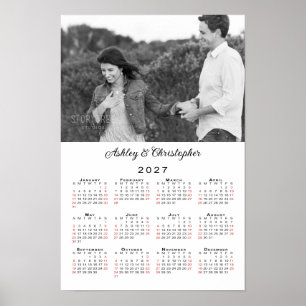 Póster Nombres de Pareja Elegante Calendario 2027