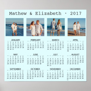 Póster Nombres de parejas y fotos   Calendario de fotos 2