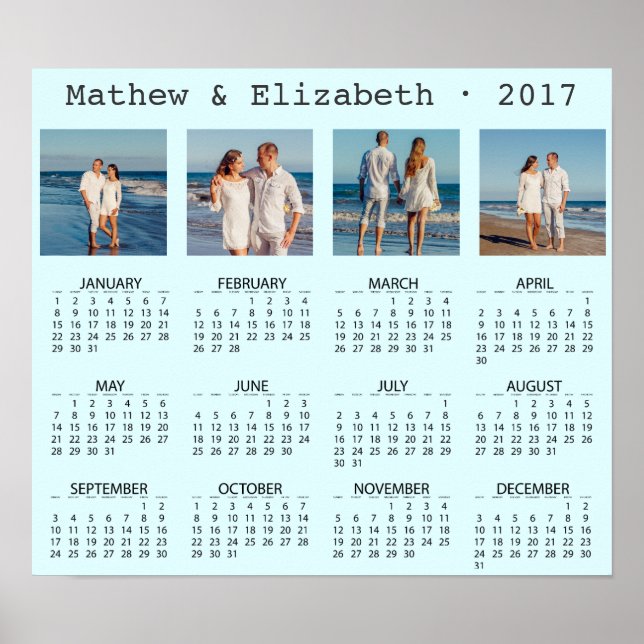 Póster Nombres de parejas y fotos | Calendario de fotos 2 (Frente)