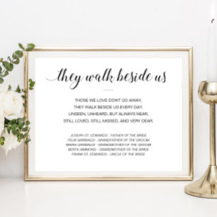 Póster Nombres de poemas conmemorativos de boda