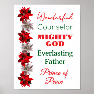 Póster Nombres del Consejero Maravilloso de Jesús Navidad