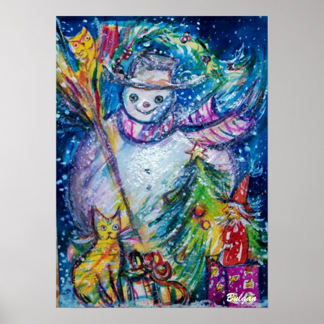 Póster NOMUJER CON JUGUETES, amarillo azul blanco (Frente)