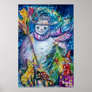 Póster NOMUJER CON JUGUETES, amarillo azul blanco
