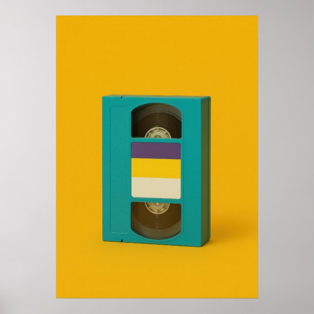 Póster Non-Binary Pride VHS Tape - Retro Pop Art (Frente)