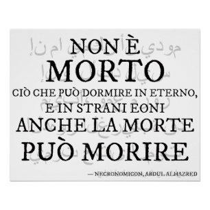 Póster "Non è morto..." - Il verso del Necronomicon