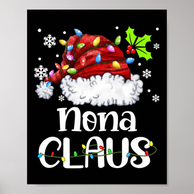 Póster Nona Claus Santa Hat Navidades alumbran familia de (Frente)