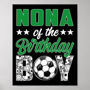 Póster Nona Del Niño Cumpleañero Familia De Fútbol Conjun