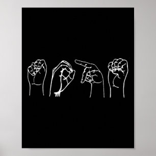 Póster Nope Asl Pro Conciencia Sorda Intérprete Lenguaje