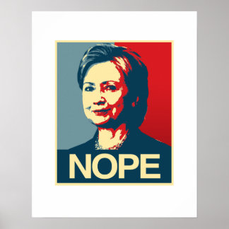 Póster NOPE - Poster anti-Hillary - Anti-Hillary -