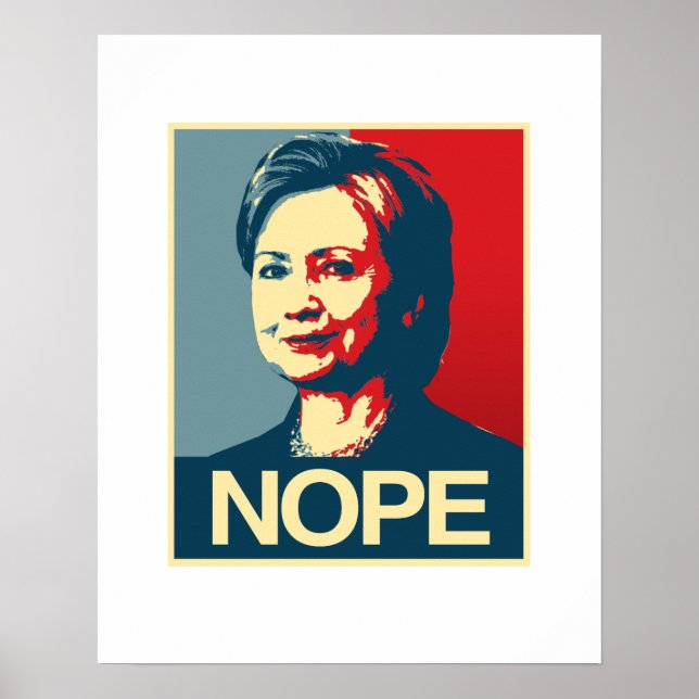 Póster NOPE - Poster anti-Hillary - Anti-Hillary - (Frente)