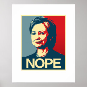 Póster NOPE - Poster de Anti-Hillary - - Anti-Hillary -