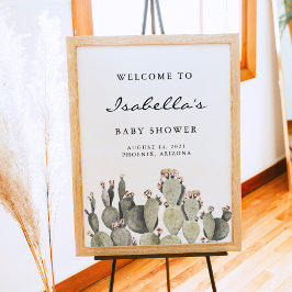 Póster Norah - Baby Shower Bohemian Pricky Pear Cactus