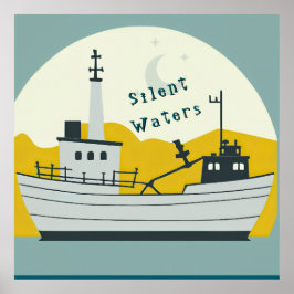 Póster Nordic Moon Boat 