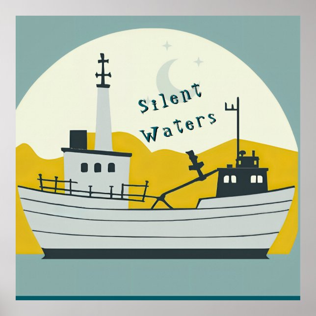 Póster Nordic Moon Boat  (Frente)