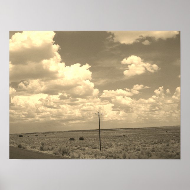 Póster Noreste de Arizona (filtro Sepia) (Frente)