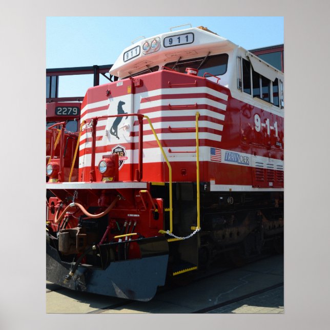 Póster Norfolk Southern Railway 911 Locomotora Diesel (Frente)