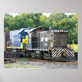 Póster Norfolk Southern SW- 1001 2105 y CSX 1537