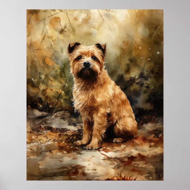 Póster Norfolk Terrier Dog Art Print Poster (Frente)