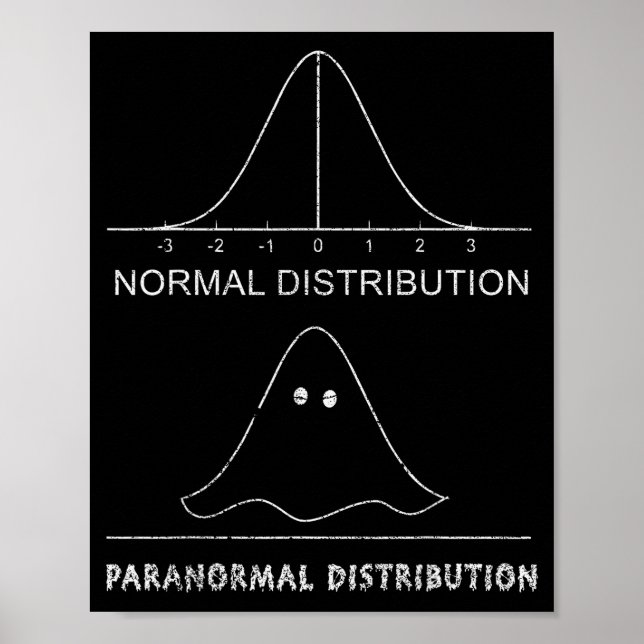 Póster Normal Paranormal Distribution Funny Math Ghost Ha (Frente)