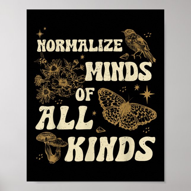 Póster Normalizar Mentes De Todo Tipo Neurodiversidad (Frente)