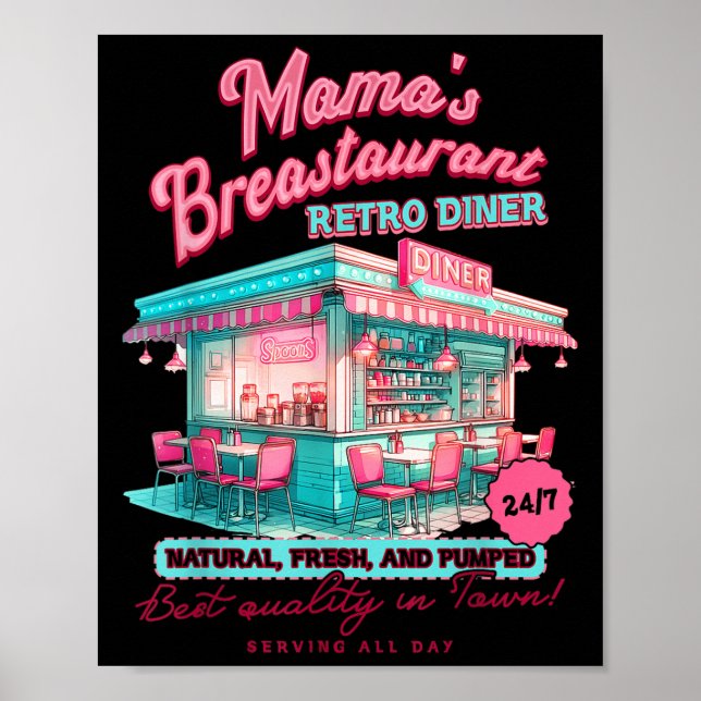 Póster Normalize Breastfeeding Mom Breastfeed Mama's Brea (Frente)