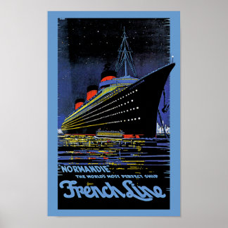 Póster Normandía de noche