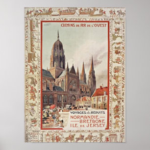 Póster Normandía France Travel