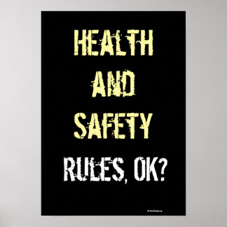 Póster Normas de salud y seguridad Lema Graffiti Rótulo H