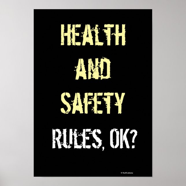 Póster Normas de salud y seguridad Lema Graffiti Rótulo H (Frente)