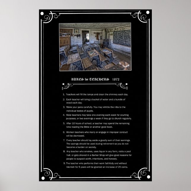 PÓSTER NORMAS PARA LOS MAESTROS - 1872 - TERRITORIO DE MO (Frente)