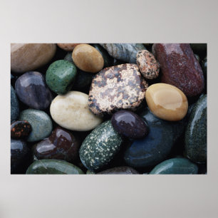 Póster Noroeste del Pacífico EE. UU., Piedras de río colo