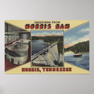 Póster Norris, Tennessee - saludos de la presa de Norris