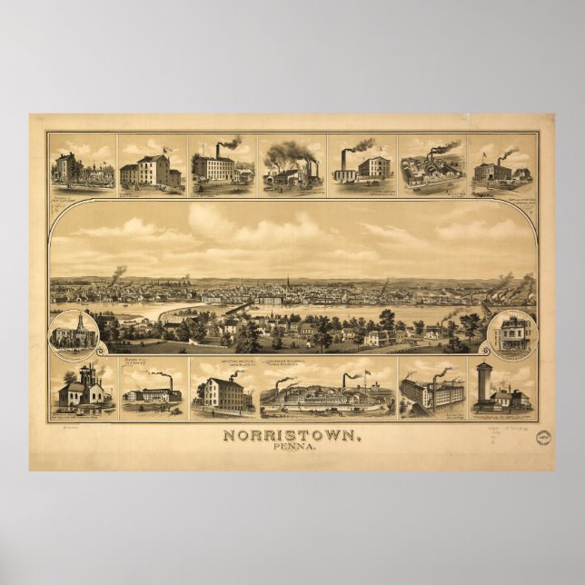 Póster Norristown, Pennsylvania (1881) (Frente)