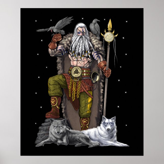 Póster Norse Viking God Odin (Frente)
