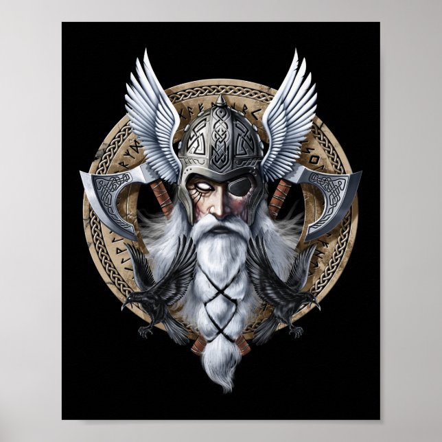 Póster Norse Warrior God Odin (Frente)