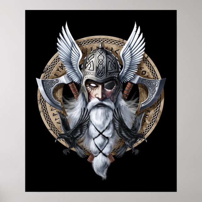 Póster Norse Warrior God Odin (Frente)