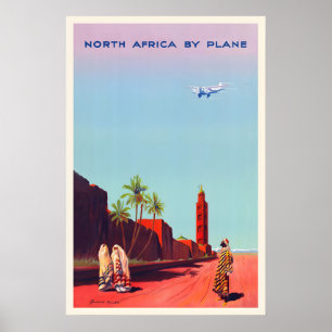 Póster Norte de África Marruecos El Cairo Egipto Argelia 