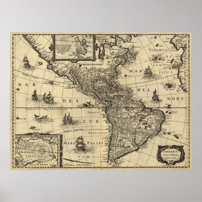 Póster Norteamérica Noviter Delineata (Frente)