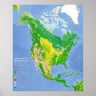 Póster North America Land Use Map Poster