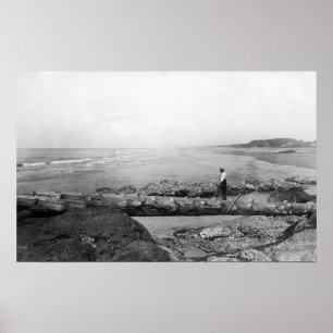 Póster North Beach, WA Natural Foot Bridge Beach