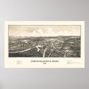 Póster North Billerica, MA Panoramic Map - 1887