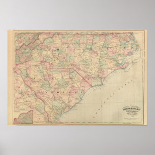 Póster North Carolina and South Carolina