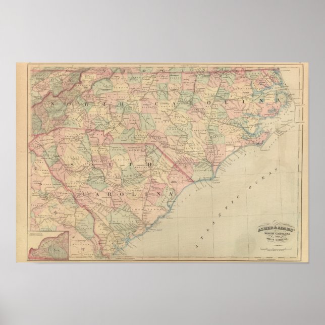 Póster North Carolina and South Carolina (Frente)