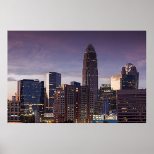 Póster North Carolina, Charlotte, elevated view