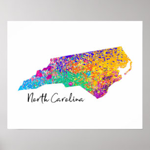 Póster North Carolina Modern Map