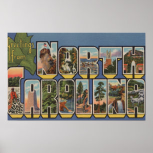 Póster North Carolina (State Capital/Flower)