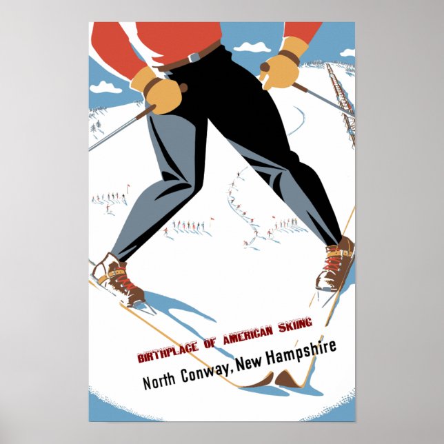 Póster North Conway, afiche de viaje de New Hampshire (Frente)
